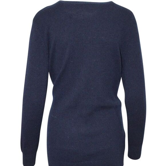 Sandro Suzanne Cashmere Wool Blend Waist Tie Navy Sweater - Picture 6 of 9